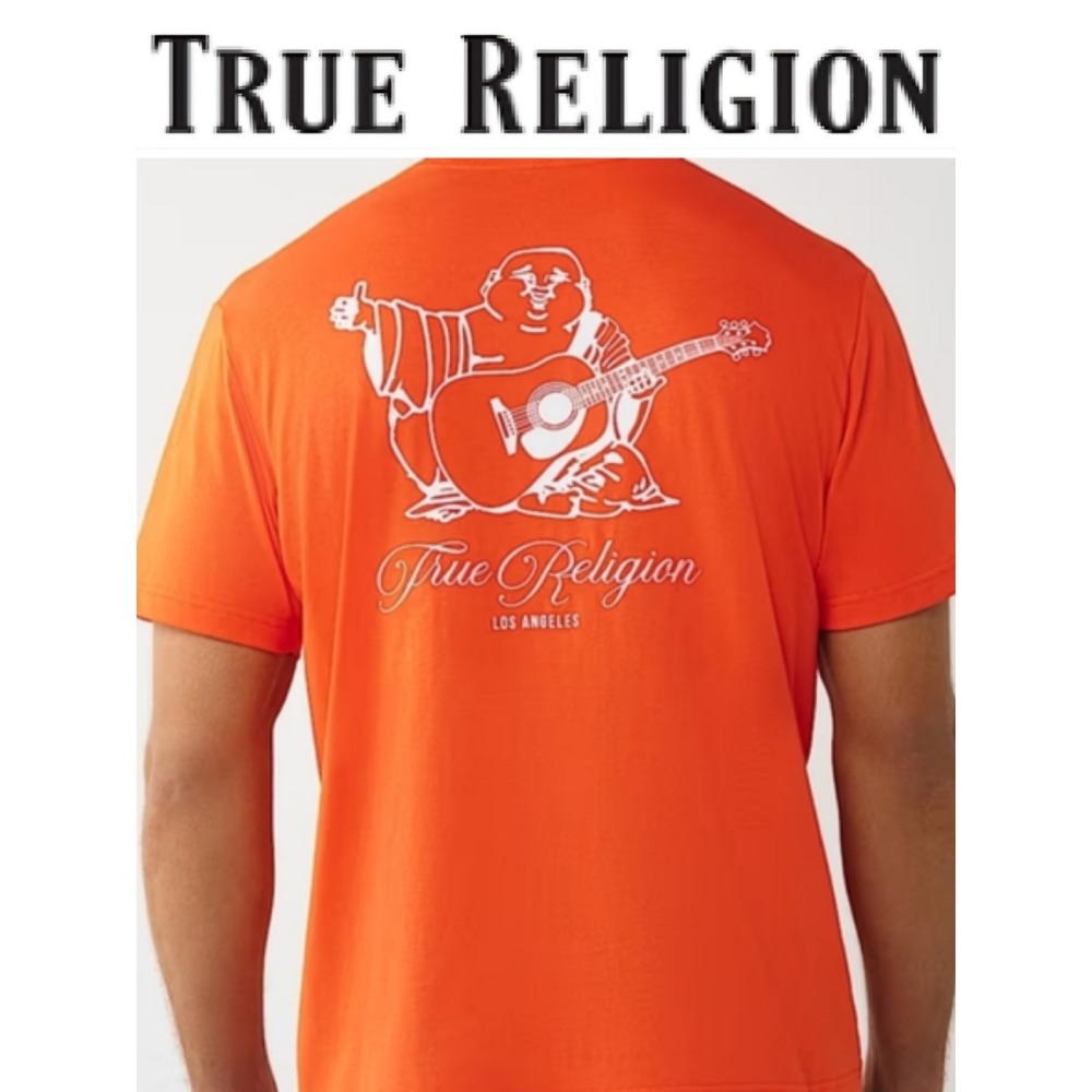 True Religion Filled Horseshoe Script Graphic Logo T-Shirt